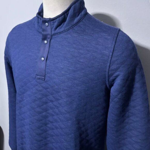 NEW Holderness & Bourne Mens Large Navy Sullivan Quilted Snap Button Pullover M - Picture 3 of 6